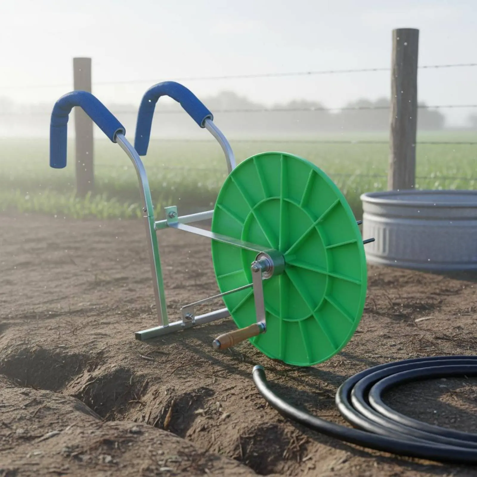 Manual Irrigation Hose Winder Easy Function Shoulder-Carry Hose Reel Agricultural Equipment Labor-Saving for Firefighting