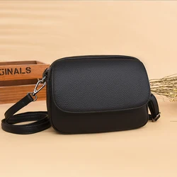 Genuine Leather Real Cowhide Women's Casual Fashion Bag Women Messenger Bag Small Shoulder Bag Crossbody Bags for Women Handbags