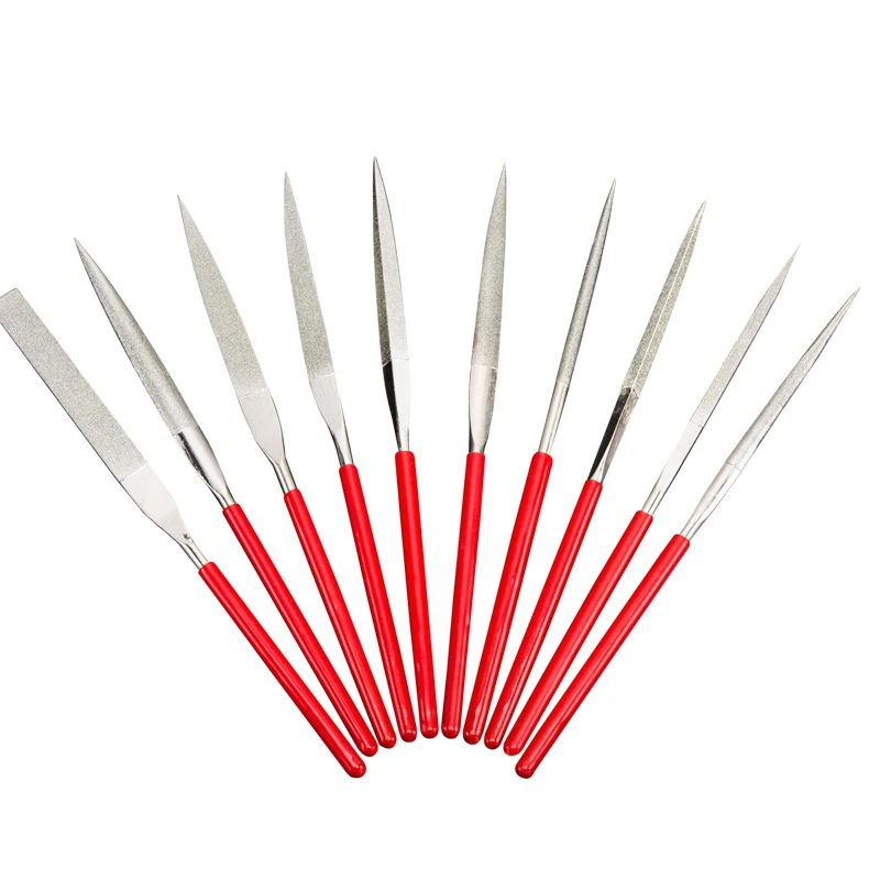 10Pcs Diamond Needle File Set 3x140mm Mini Needle File Kit For Stone Glass Metal Carving Craft Hand Tools Needle File Set