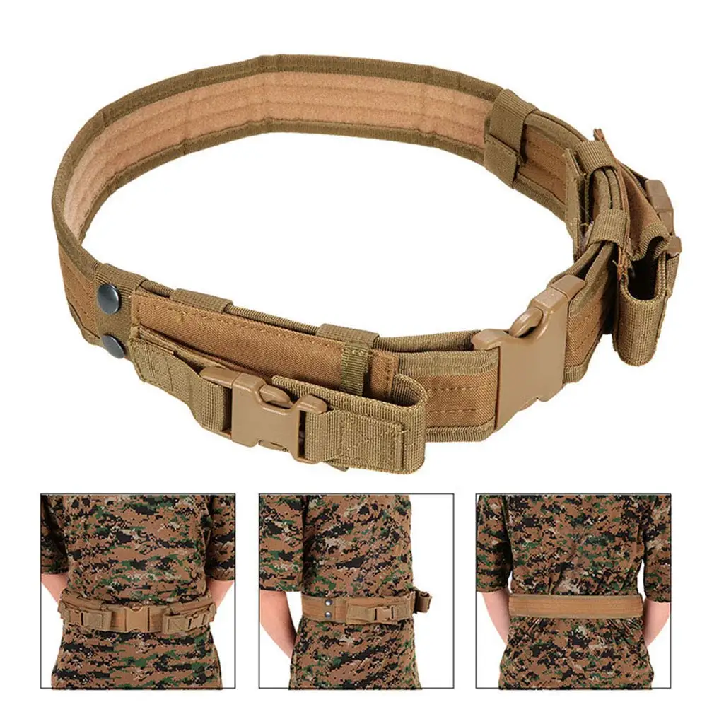 

Тактический ремень с 2 подсумками для магазинов, боевой ремень Condor для долговечности и стиля, подходит для любителей тактического снаряжения