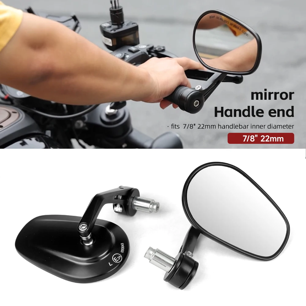 

7/8 "22 мм торцевое зеркало на руле мотоцикла, зеркало заднего вида из алюминиевого сплава, универсальное для VOGE 525R 300R 300DS CFMOTO YAMAHA BMW