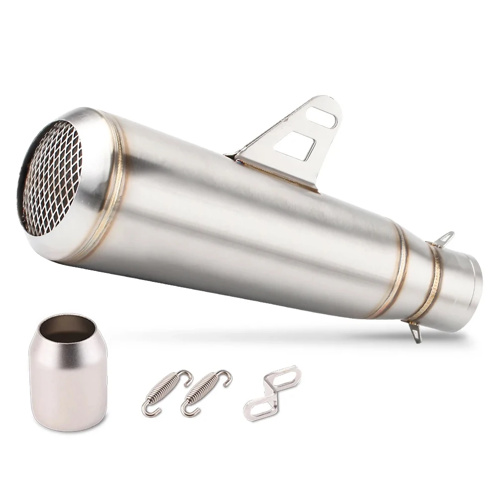 Veltrax 51mm Universal Motorcycle Slip-On Exhaust Muffler Stainless Steel Racing Exhaust Pipe for Street Bike Sport Bike
