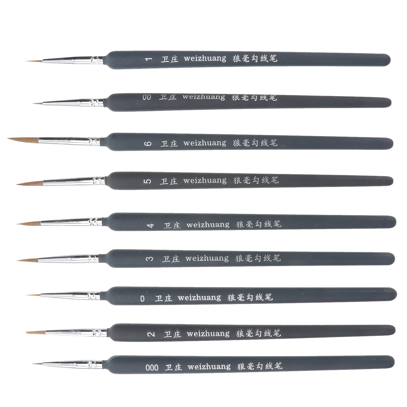 

Wolf Hair 9Pcs Detail Paint Brush Set Fine Miniature Painting Brushes for Nail Art Manicure Design Professional Craft Tools