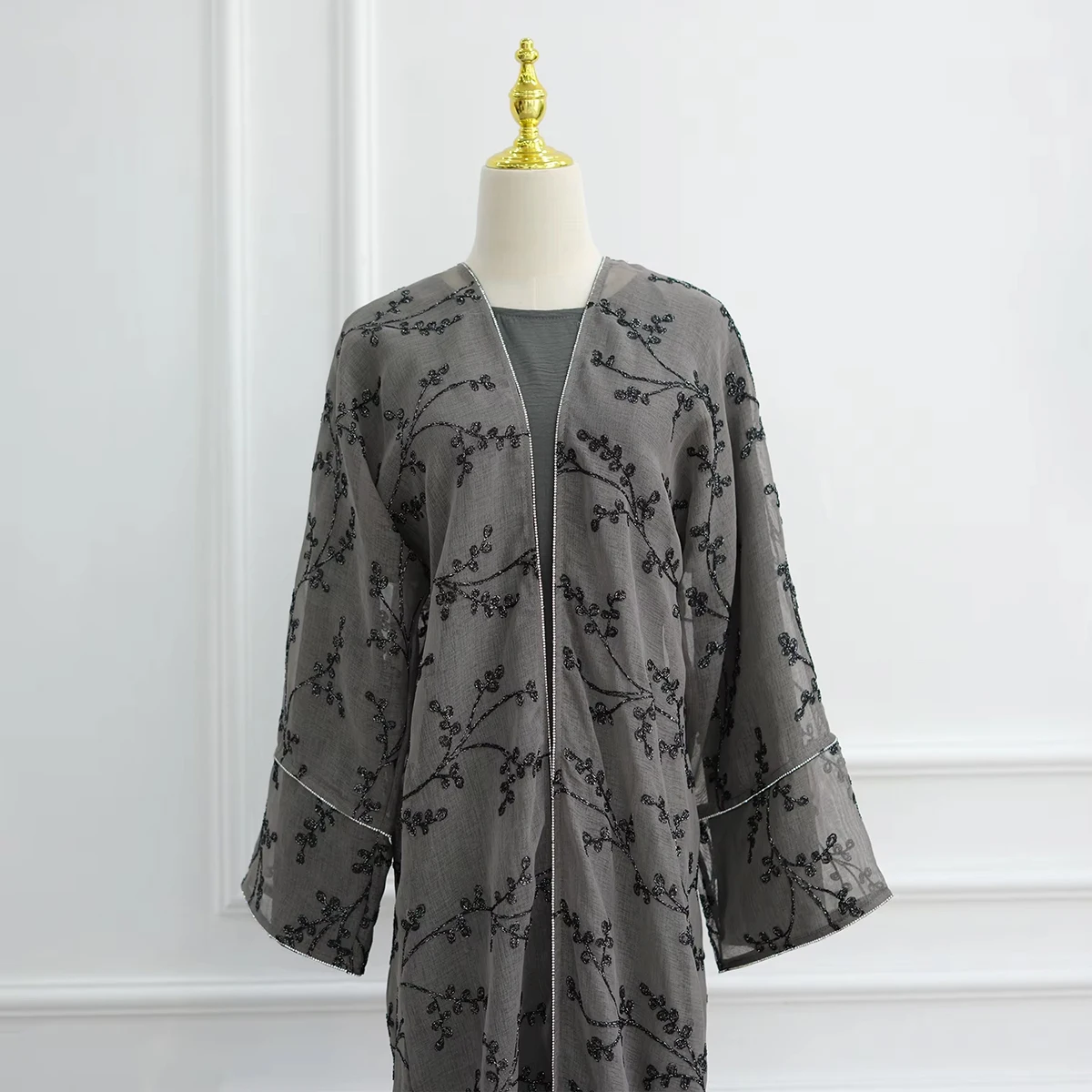 Abaya 2025, islamische Kleidung, Spitze, Blumenstickerei, luxuriöse Abaya, muslimisches Damenkleid, Dubai, Kimono, Strickjacke, Abaya und Innenkleid