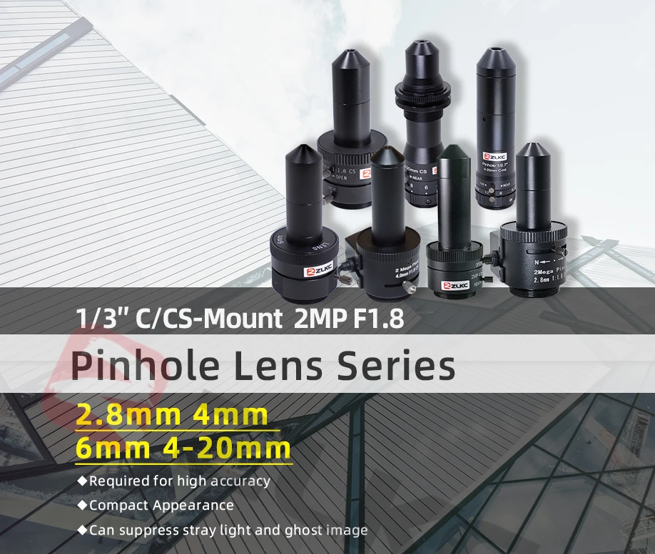 ZLKC Pinhole-Objektiv 1/2,5'' CS-Mount 2,8mm 4mm 4-20mm Zoom-Objektiv Hochauflösend 2MP C-Mount F1,8 Industriekamera Maschinenvision – Detail 1