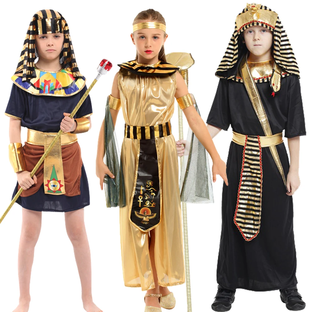 Halloween Egyptian Pharaoh Costumes for Men Women Christmas Carnival Party Princess Cosplay Stage Performance Decoration