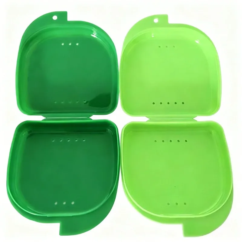 Denture and Retainer Box, Plastic Travel Storage Case for False Teeth, Orthodontic Retainer, Night Guard and Mouthguard