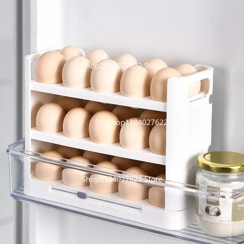 Egg storage box, special narrow multi-layer flip egg box for the side door of the refrigerator, egg tray artifact