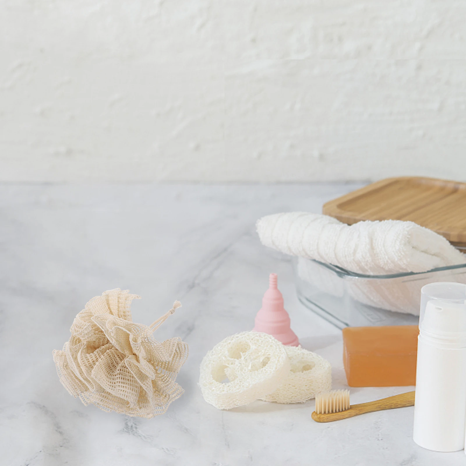 

2Pcs Bath Sponge Loofahs Shower Mesh Bath Pouf Body Scrubber Shower Scrubber Balls Exfoliating Bathroom Accessories