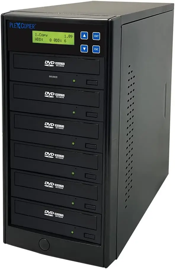 

24X SATA 1 to 5 CD DVD M-Disc Supported Duplicator Writer Copier Tower with Free DVD Video Copy Protection