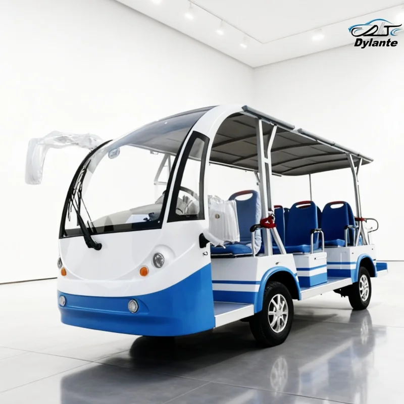 Lithium Electric Sightseeing Bus, 5000W, 7000W 8-Seat City Electric Bus Convertible Scenic Sightseeing Bus With Luggage Rack