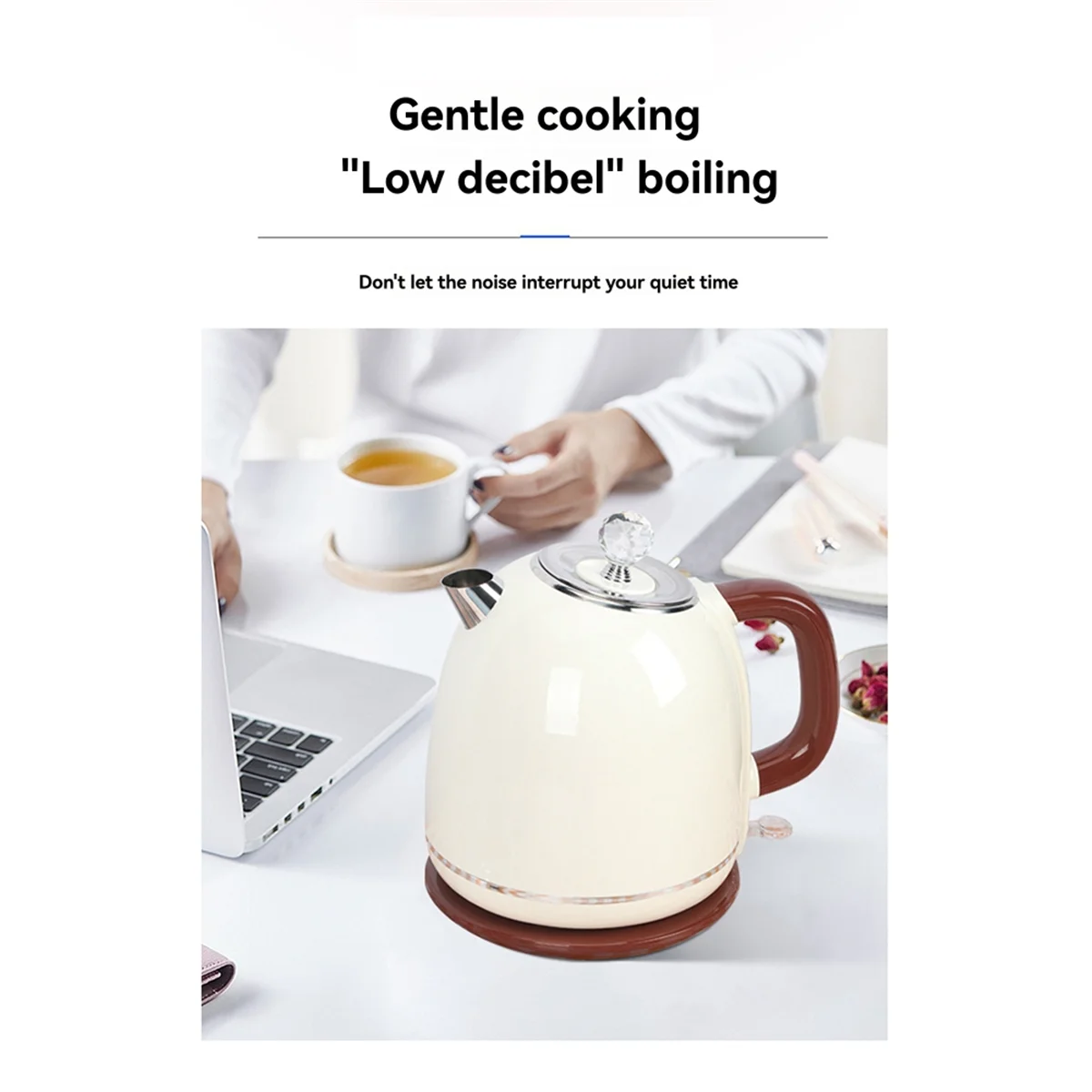 

B53CC 220v Portable Electric Kettle 1.7l Electric Tea Kettle 304 Stainless Steel Liner Automatic Power-Off Kettle B EU Plug