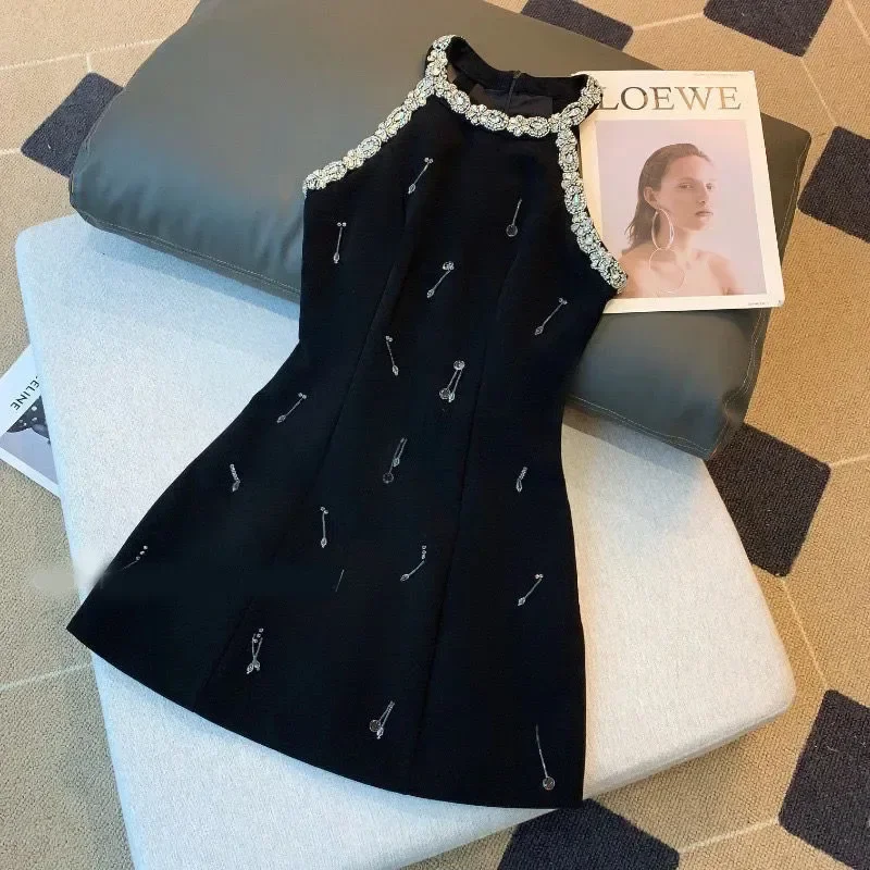 

2025 Summer Women Dresses Clothing High End Dress Looks Slimmer Dress Black