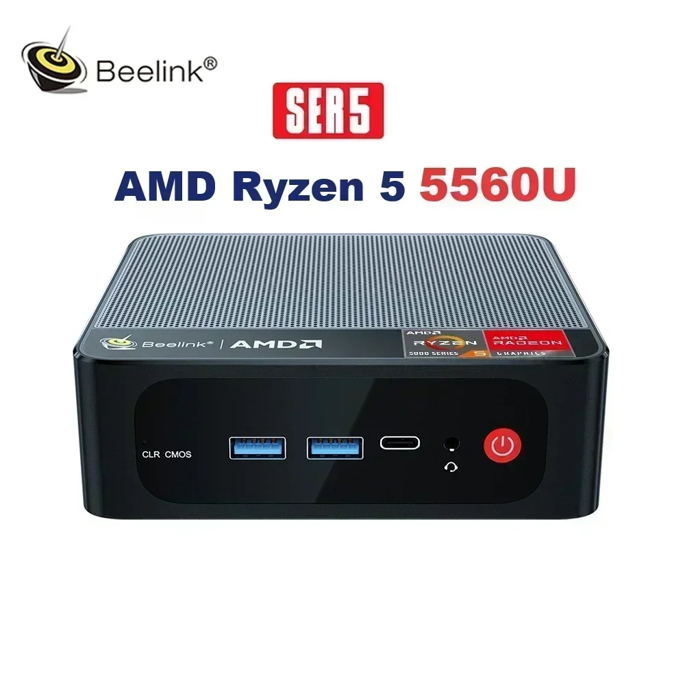 Beelink SER5 Pro AMD Ryzen 7 5800H  Mini PC SER5 Pro 16GB 500GB NVMe SSD Wifi6 BT5.2  Desk Gamer Plastic Computer