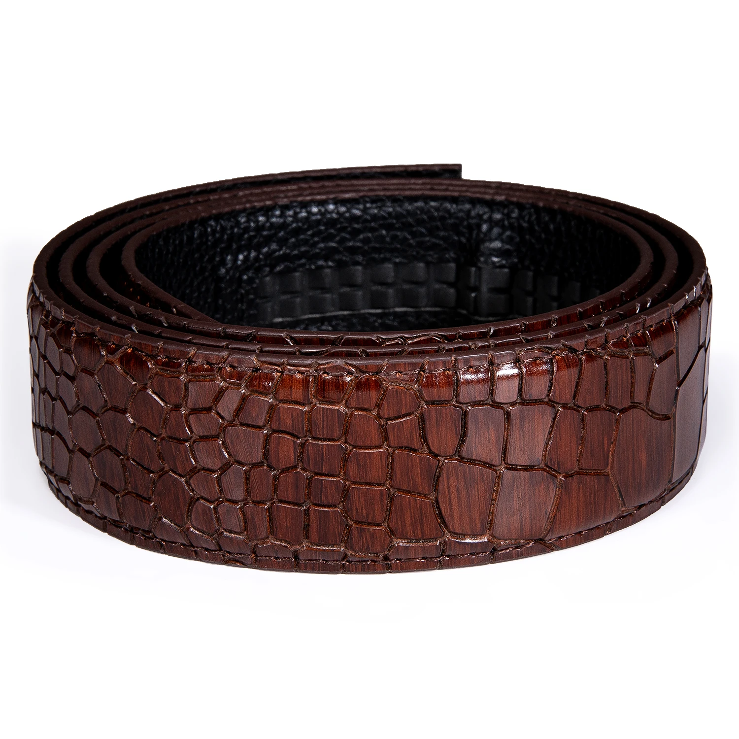 3.5cm Wide Cowskin Genuine Leather Belts for Automatic Buckle Luxury Crocodile Belt without Buckle Red Blue Green Leather Belts