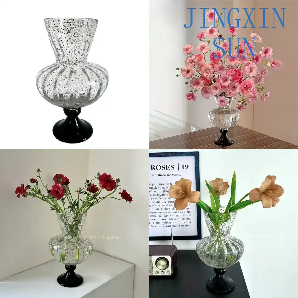Medieval Fenton for Glass Vase Goblet Sprinkling Gold French Style Art Lamp Flower Arrangement Water Raising Decor Home