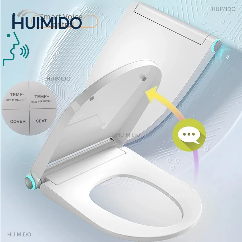 Smart AI Voice Control Inteligente Auto Flip Top Heated Toilet Seat Remote Thermal Toilet Cover Tapa Inodoro Warm Toilet Lid