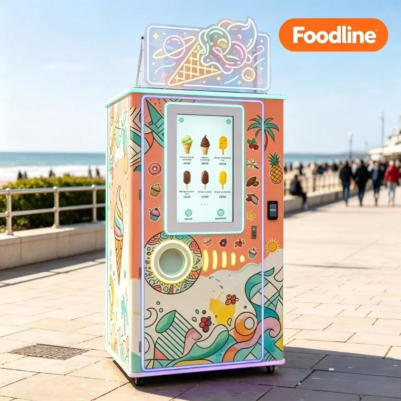 Automatic Ice Cream Vending Machine Commercial Soft Hard Ice Cream Yogurt Vending Machine For Outdoor Business Use