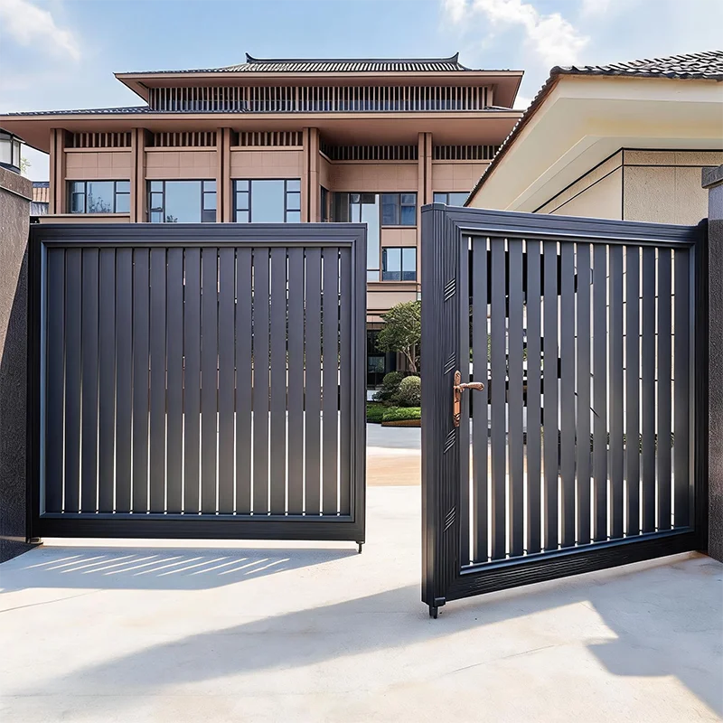 Electric Driveway Cast Slats Cantilaver Sliding Barrier Door Aluminium Gate Swing Gate Opener Exterior Security Doors