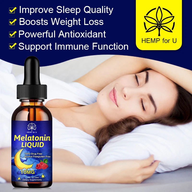 Lukare 10mg Melatonin Adult Liquid Supplement No Side Effects Helps Sleep Relieves Insomnia Improves Sleep Quality Better Sleep