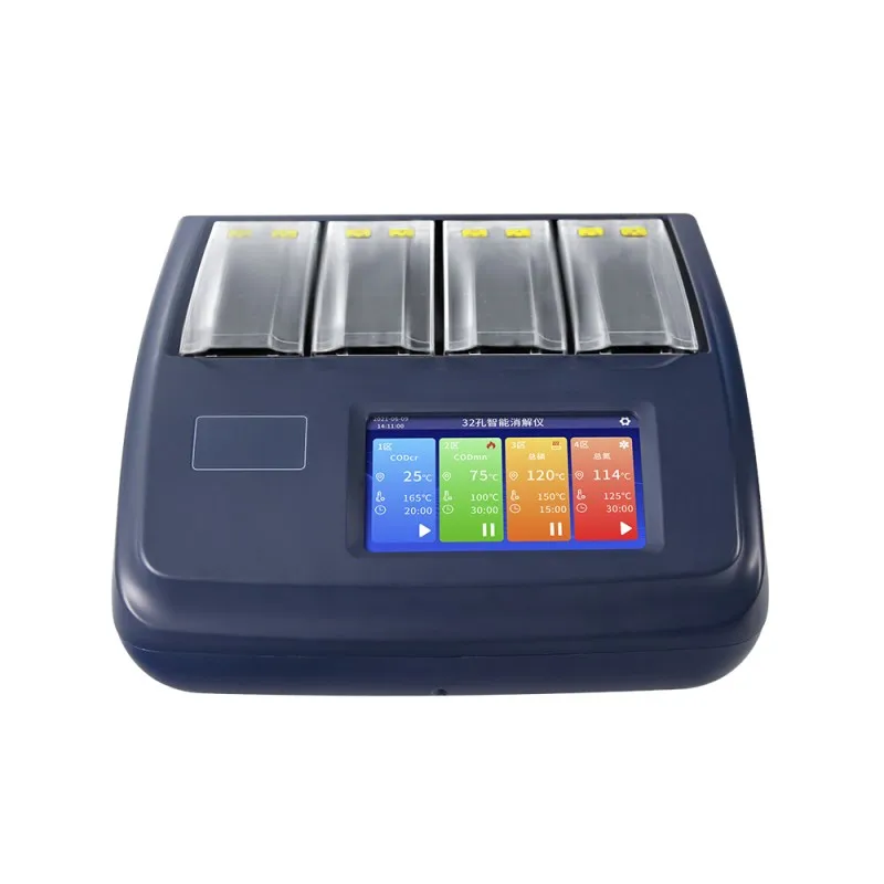 32 Vials Reactor equipped with a 7-inch color Touch Screen 4 Independent Operating Temperature zones