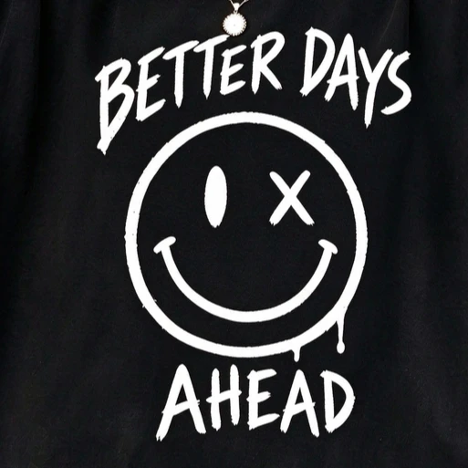 Better Days Ahead Smiley Face T Shirt Men Women Vintage Graffiti Graphic Tees Casual Short Sleeve Streetwear Hip Hop Aesthetic