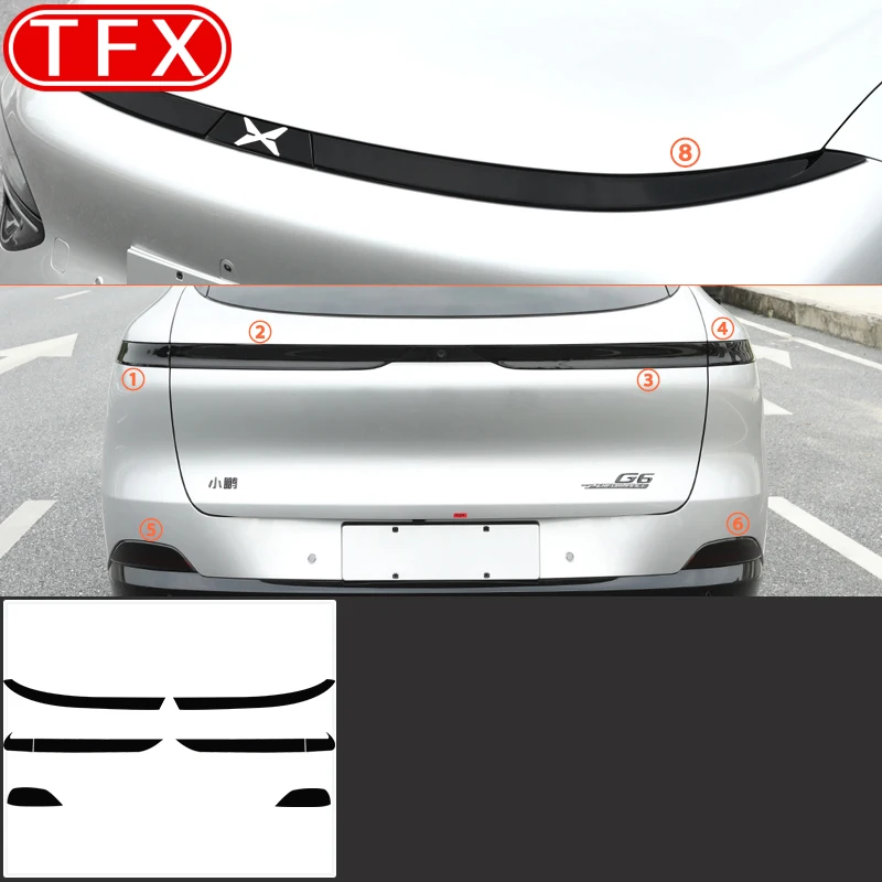 For Xpeng G6 XiaoPeng 2023 2024 Car  Lamp Film Smoked Black Lamp Film Front Rear Lamp Blackening Color Changing Film Accessories