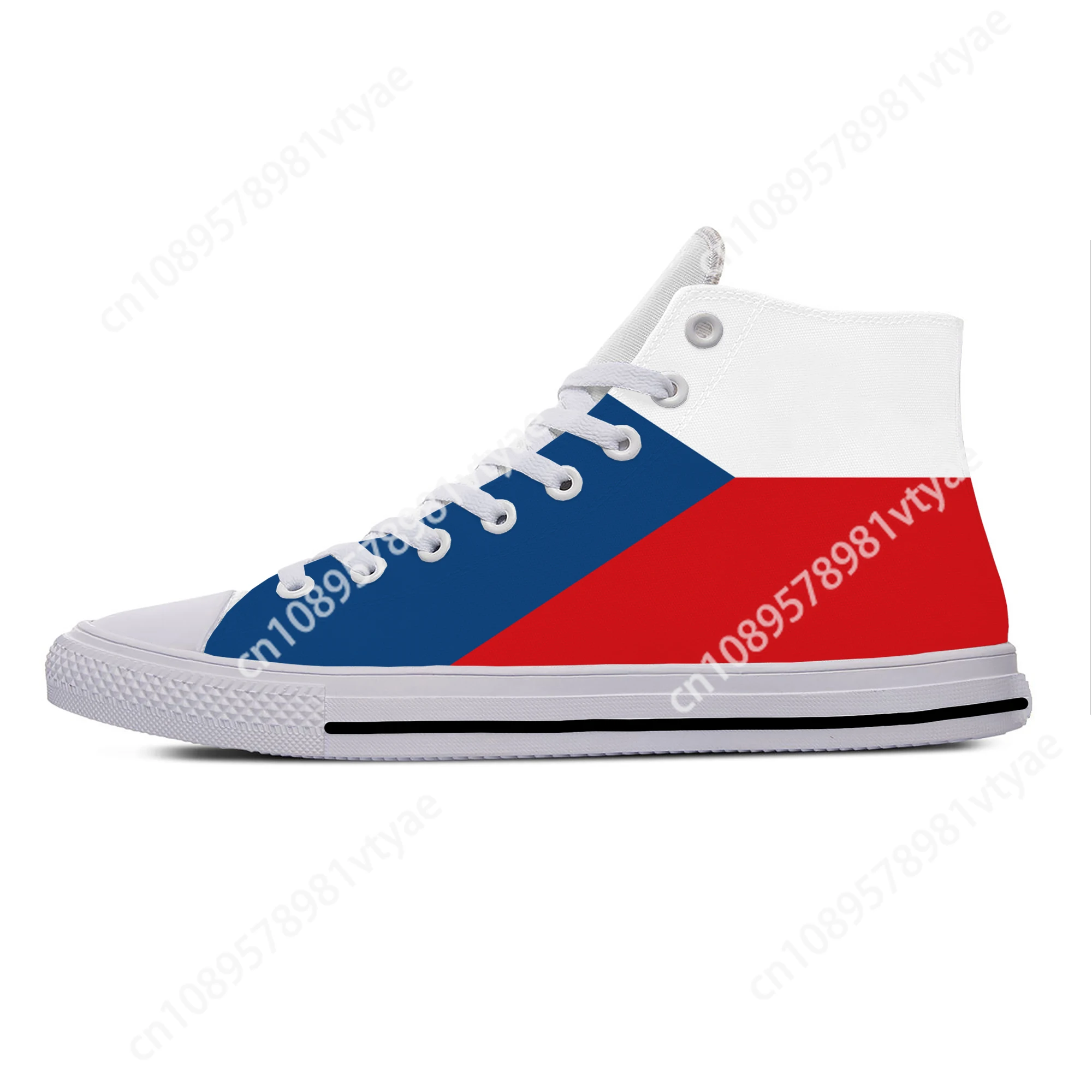 Hot Czech Republic Flag Patriotic Fashion Popular Casual Shoes High Top Lightweight Men Women Sneakers Breathable Board Shoes