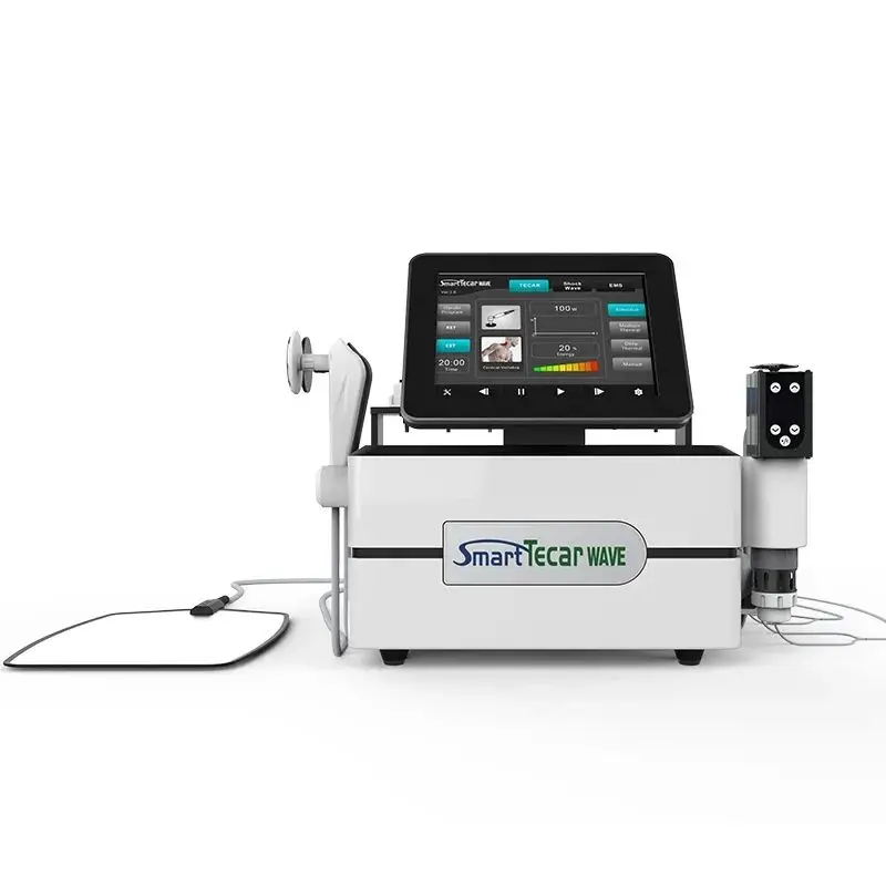 Nova transferência de energia capacitiva e resistiva inteligente de onda tecar/ems combina onda de choque 3 em 1 máquina de fisioterapia