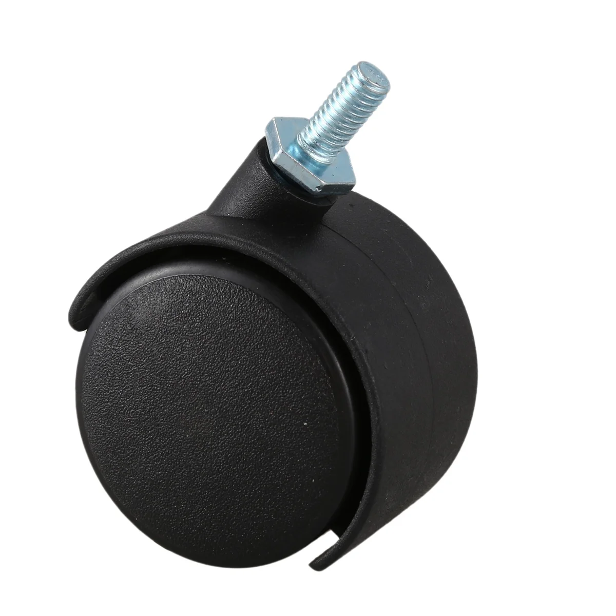 Rodízio giratório de roda dupla ABNP com haste rosqueada de 6 mm 40 mm preto