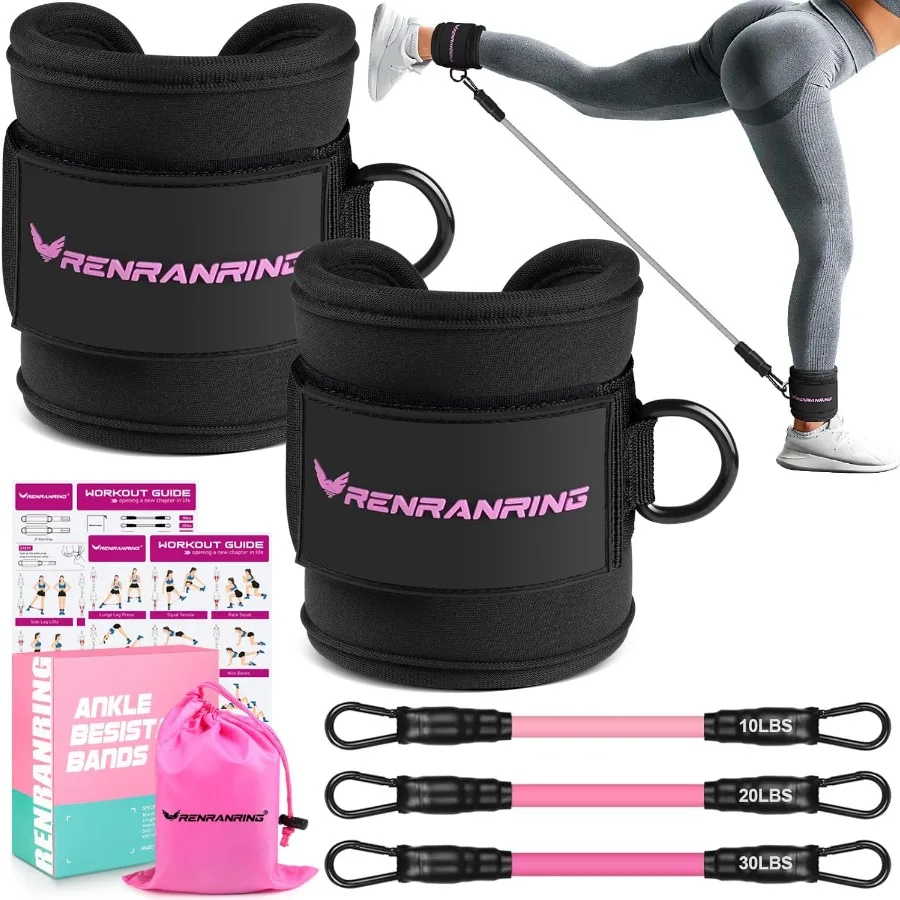 

Ankle Resistance Bands with Cuffs for Targeted Glutes and Legs Workout Effective Butt Exercise Equipment for Women Portable and