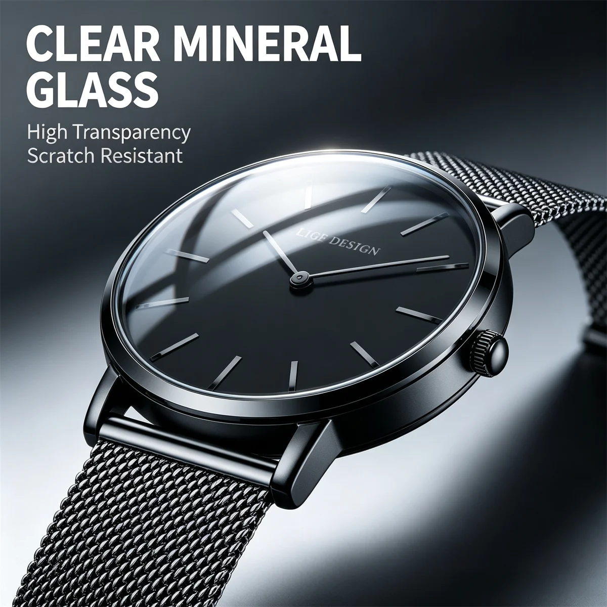 LIGE Luxury Watch For Men Waterproof Bright Stainless Steel Men Watch Casual Quartz Men Watches Male Watch
