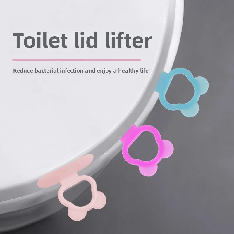 Cute Hygienic Toilet Lid Lifter Handle Portable Potty Seat Opener Hook Tool for Bathroom Toilet Cover Hinge Use