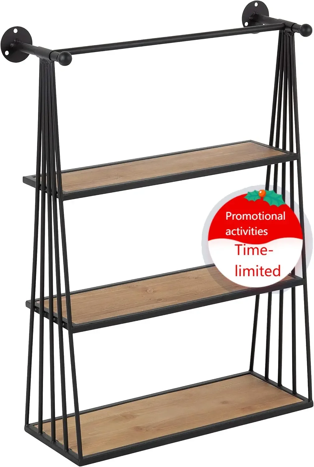 Kate and Laurel Nevin Rustic Three Tier Shelf, 23.25
