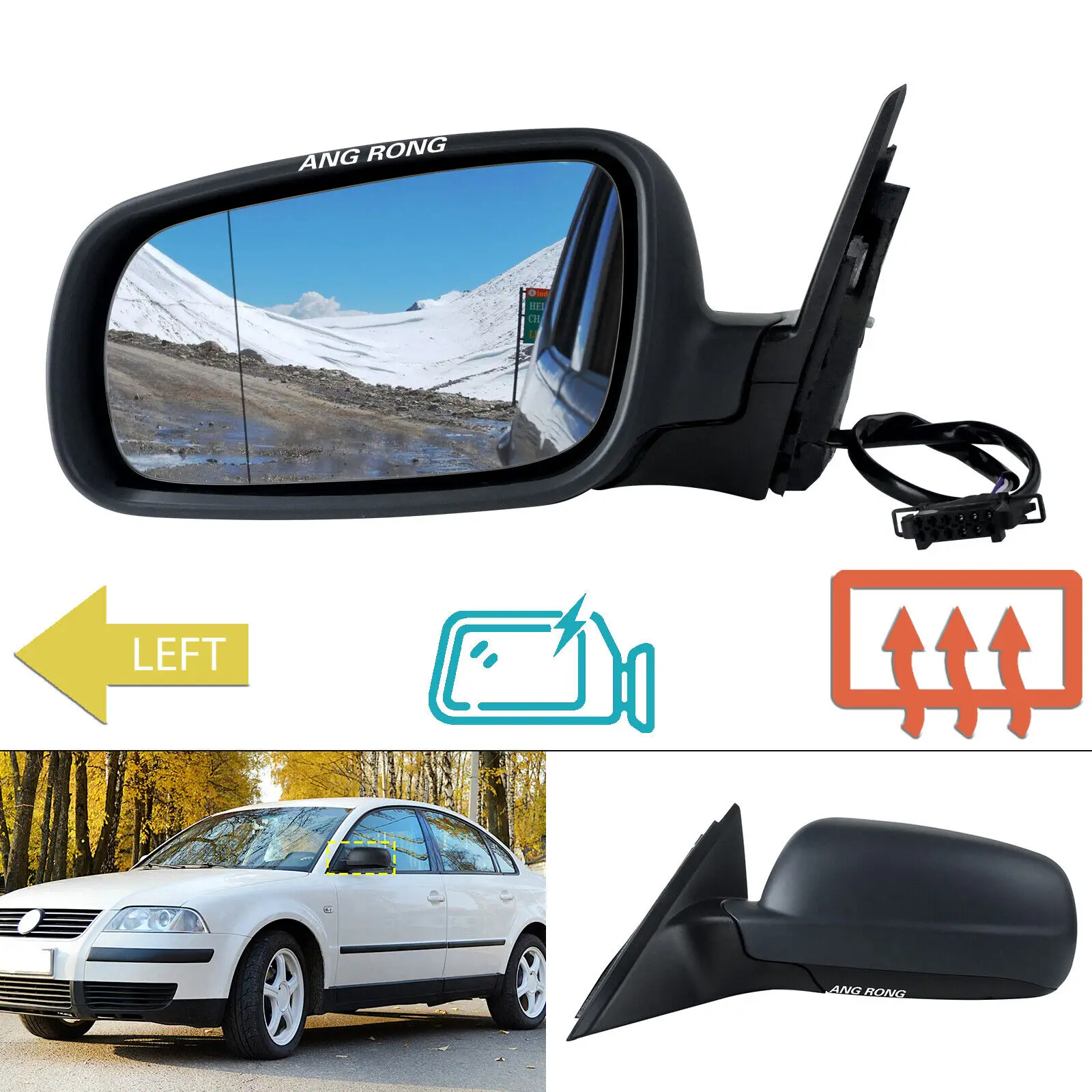 

For VW Passat B5 5.5 96-05 Electric Heated Wing Door Side Mirror Primed Left N/S