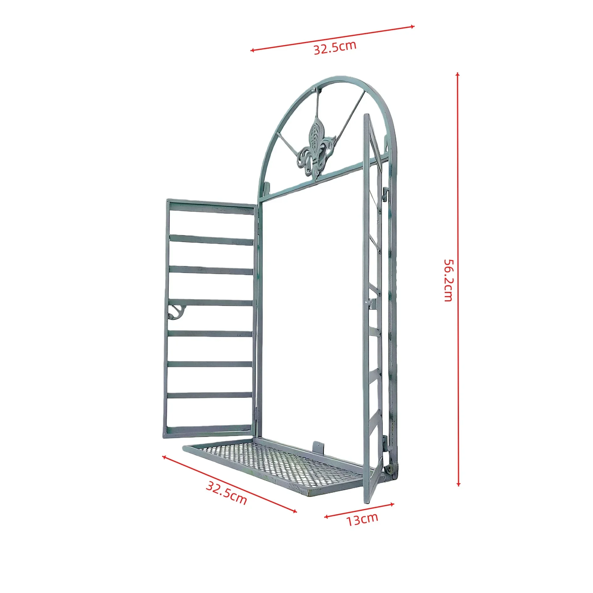 Wrought iron wall hanging false window Gardening groceries Garden decoration Old white window false window