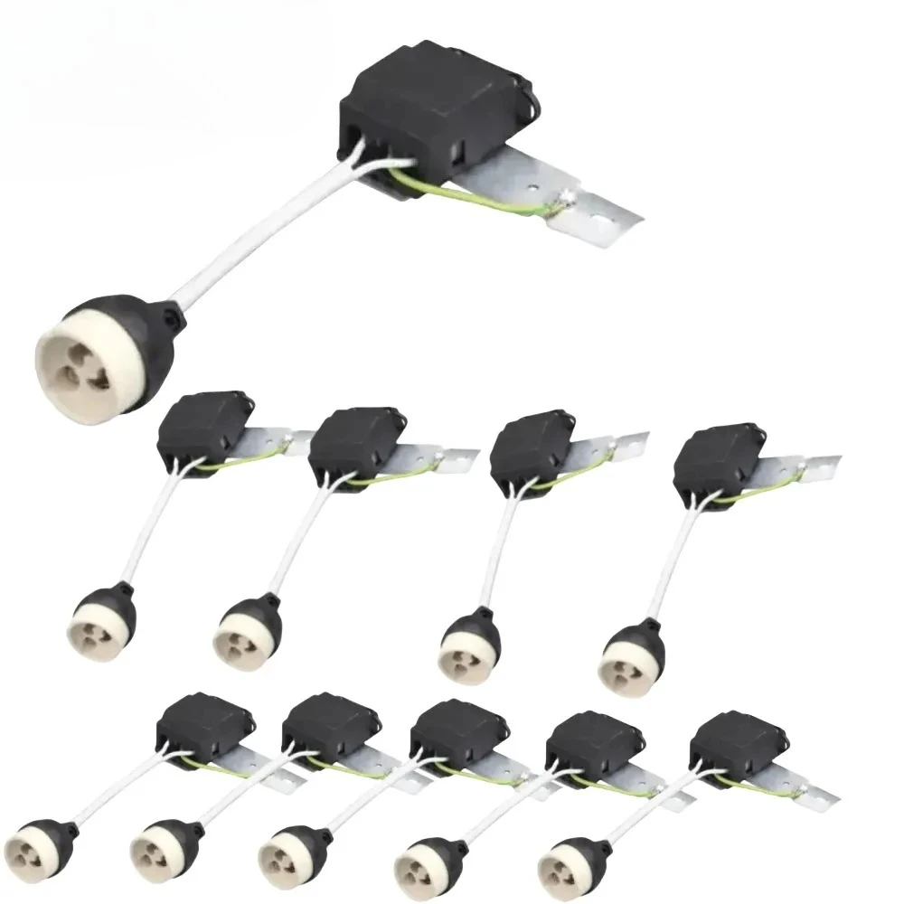 

10pcs GU10 Lamp Holder Bulb Base with Wire Ceramic Halogen Socket Adapter Ceramic Halogen Bulb with GU10 Base Led Junction Box