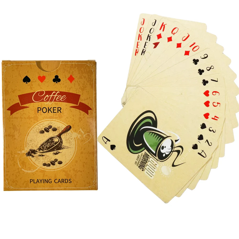 1Set Vintage Kaffeebohne Spielkarten Druck Brettspiel Poker Karten interessante Poker Spielkarten für Unterhaltung
