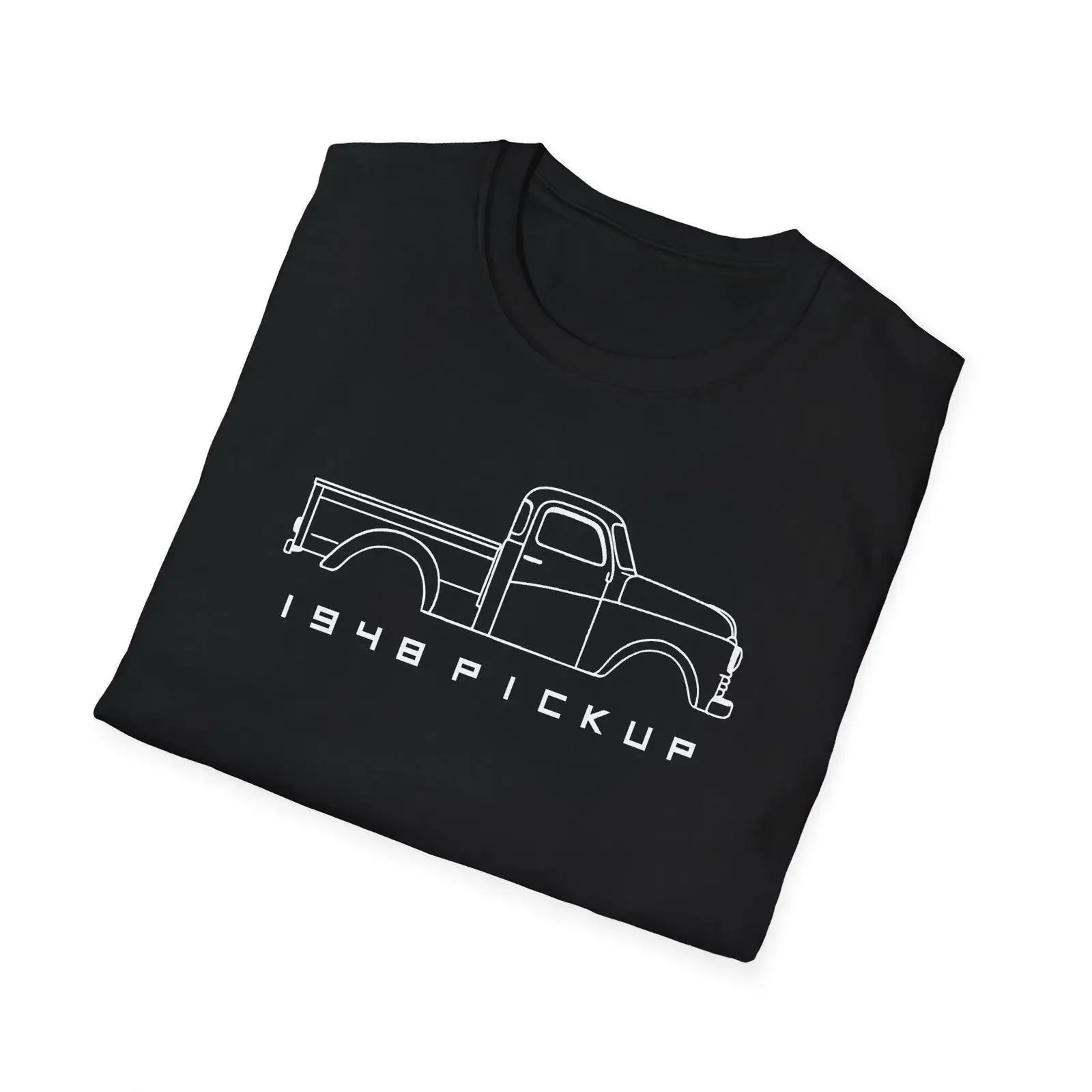 1948 American Pickup Truck T Shirt Minimal Line Art Vintage Pilot House Design Car for Lovers vintage Washed Unisex