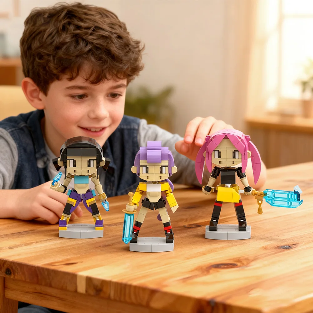 K-pop شيطان الصيادين Bricksheadz اللبنات الموسيقى الكورية أنيمي الطيور النمر فتاة مجموعة نموذج لجسم جمع اللعب المشجعين هدية #2