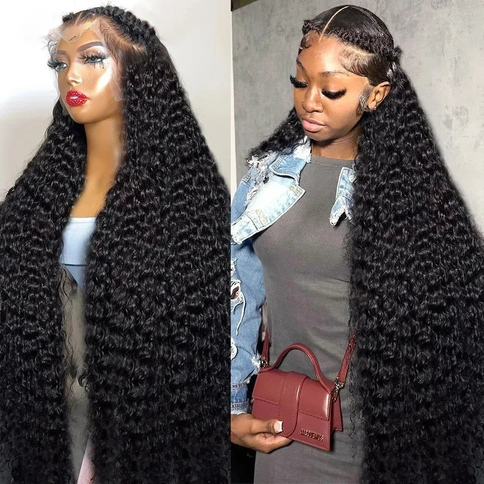 Curly 180% HD 13x6 Lace Front Human Hair Wigs for Women Deep Wave Transparent 13x4 Lace Frontal Wig 4X4 Closure Brazilian Remy