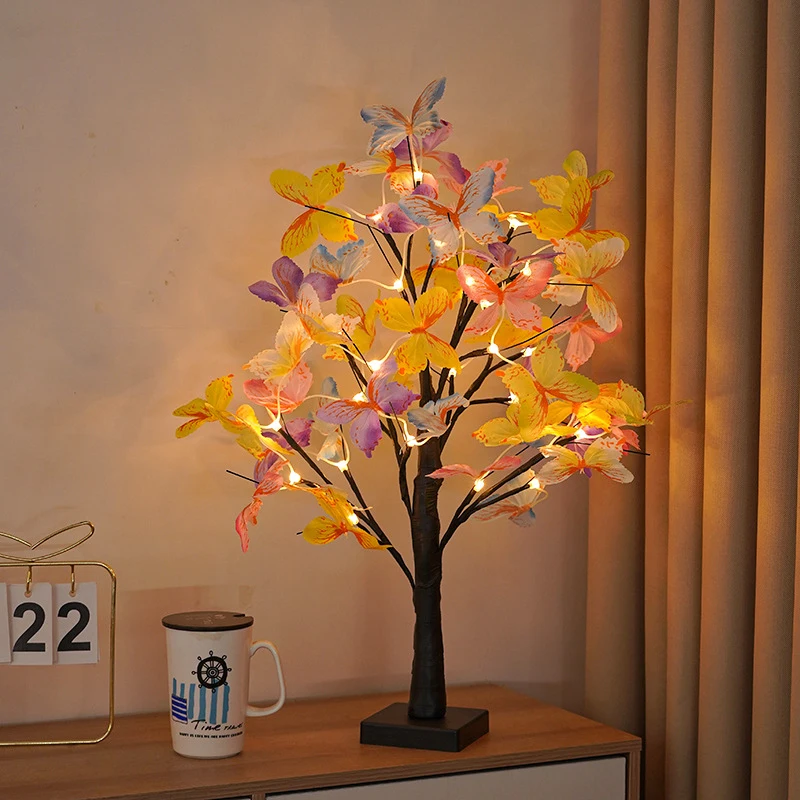 Shenzhi Tech Butterfly LED Tree Light, DIY Adjustable Branches Table Lamp Battery/USB Powered for Home  Wedding Christmas Decor
