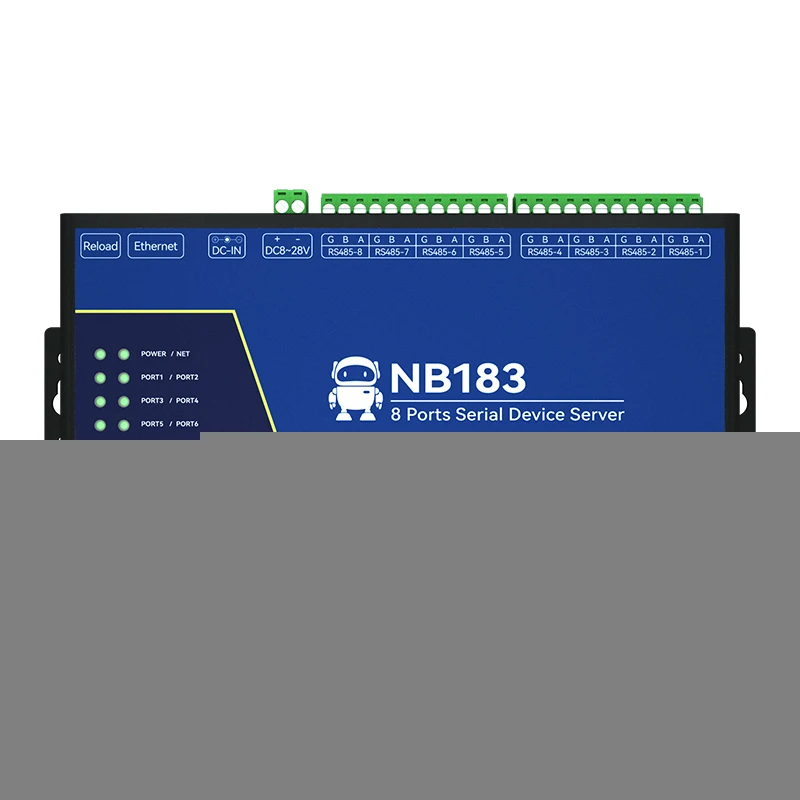 Isolated 8-Channel Serial Server RS485/232/422 to RJ45 ModBus RTU RJ45 to TCP/UDP  NB183S Build-in Watchdog MQTT/HTTP IOT