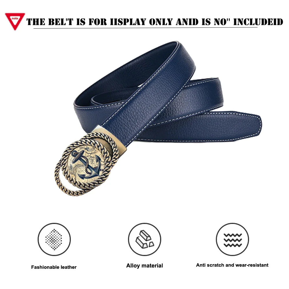 Marine ship anchor automatic ratchet belt buckle fashionable personalized waist accessory best gift for sailors