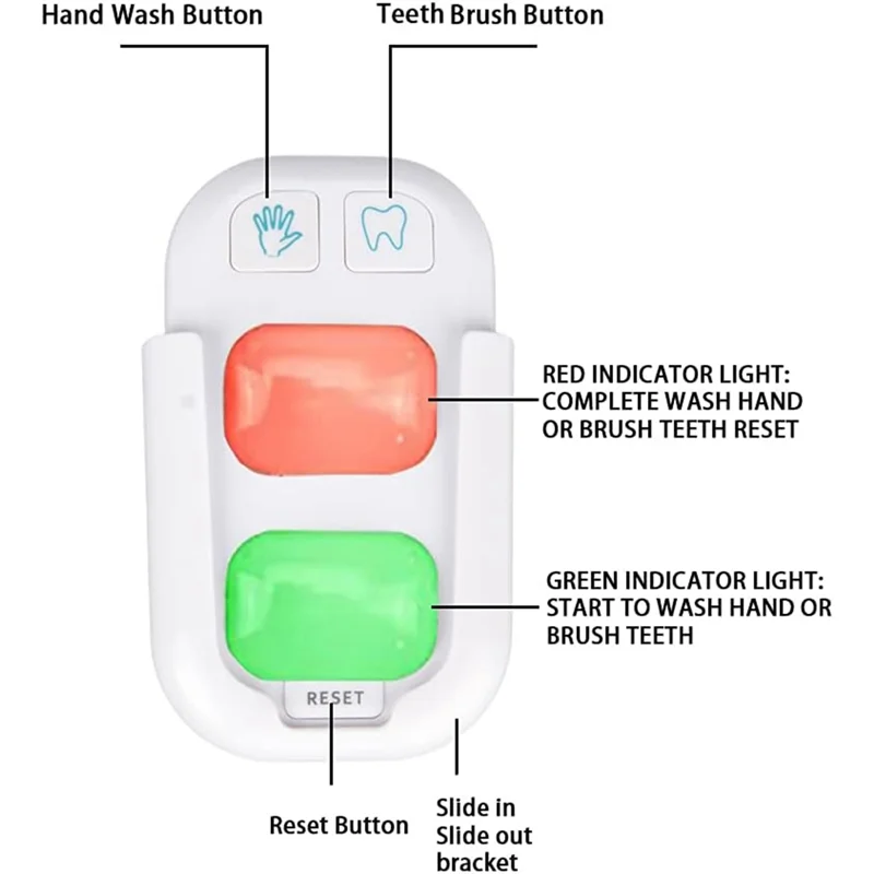 ABGP-Timer For Kids,Wireless Battery Powered 2 Minutes Teeth Brush Timer,20 Seconds Hand Washing Timer, Color Indicator Light