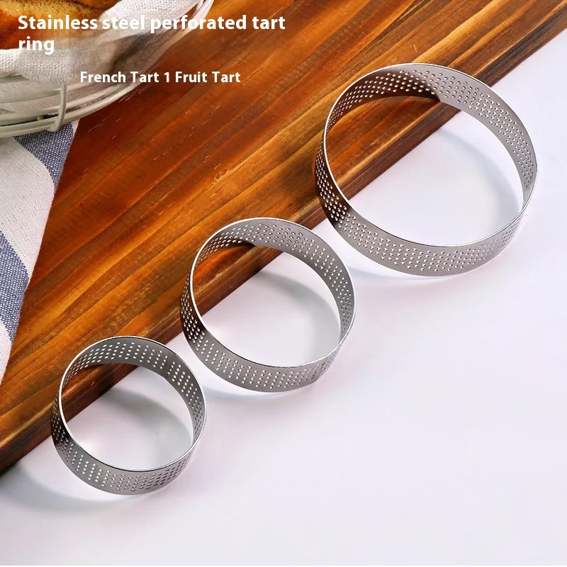 

5cm Stainless Steel Mousse Cake Mold Heat-Resistant Perforated Round Tart Ring Cookies Pastry Circle Cutter Mold Baking Tools