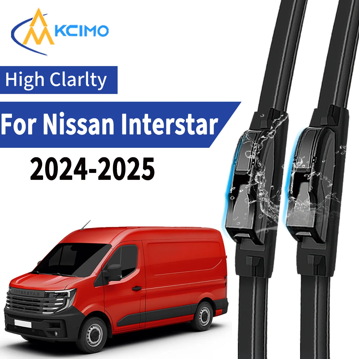 

2pcs Car Wiper For Nissan Interstar 2024-2025 Front Windscreen Wiper Blade Silent Soft Rubber