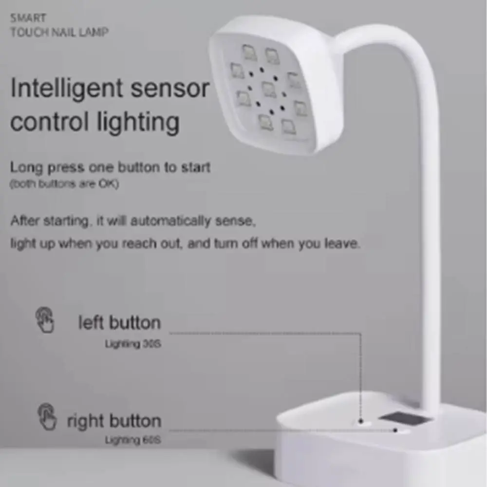 Lampa do paznokci 9LED na biurko 360 °   Elastyczna, szybkoschnąca lampa UV do utwardzania lakierów do paznokci, elastyczna suszarka do paznokci, narzędzie do utwardzania paznokci.