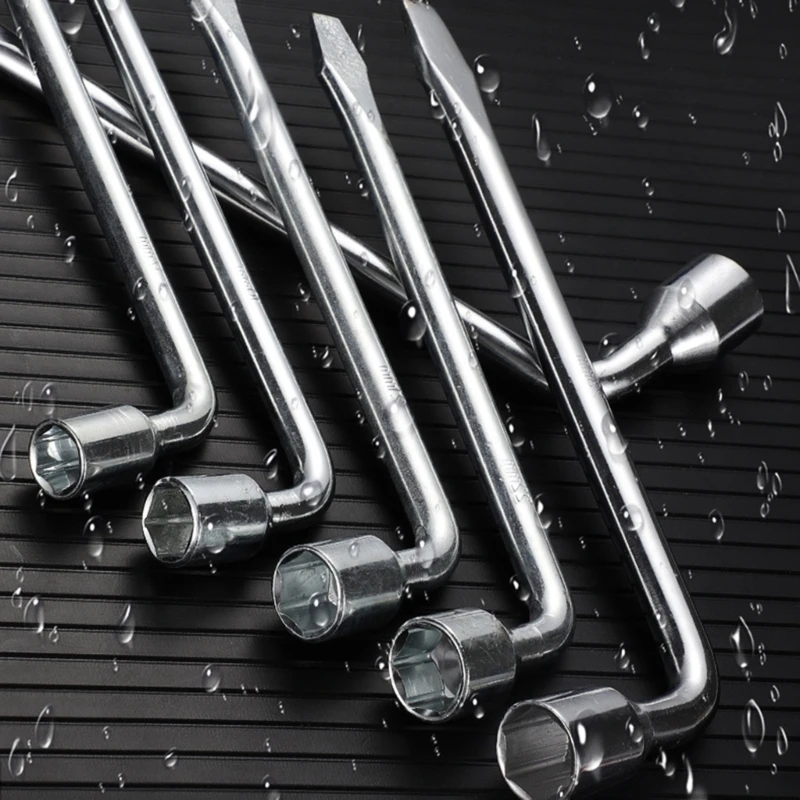 

Car Spare Tire Lug Wrench L Type 17/19/21/22/23/24mm Slotted End Socket Repair Tool Tire Wrench Replacement Tool
