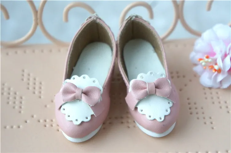 Promotion Shoes 1/4 BJD Pink Shoes Inser Length 6cm cute Plat PU BJD Shoes MSD Doll shoe Factory sales directly